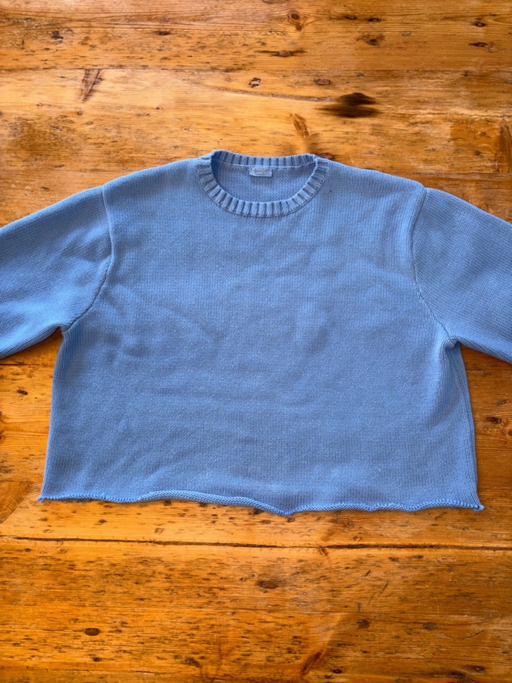 Brandy Melville blue cropped sweater John galt raw hem pullover